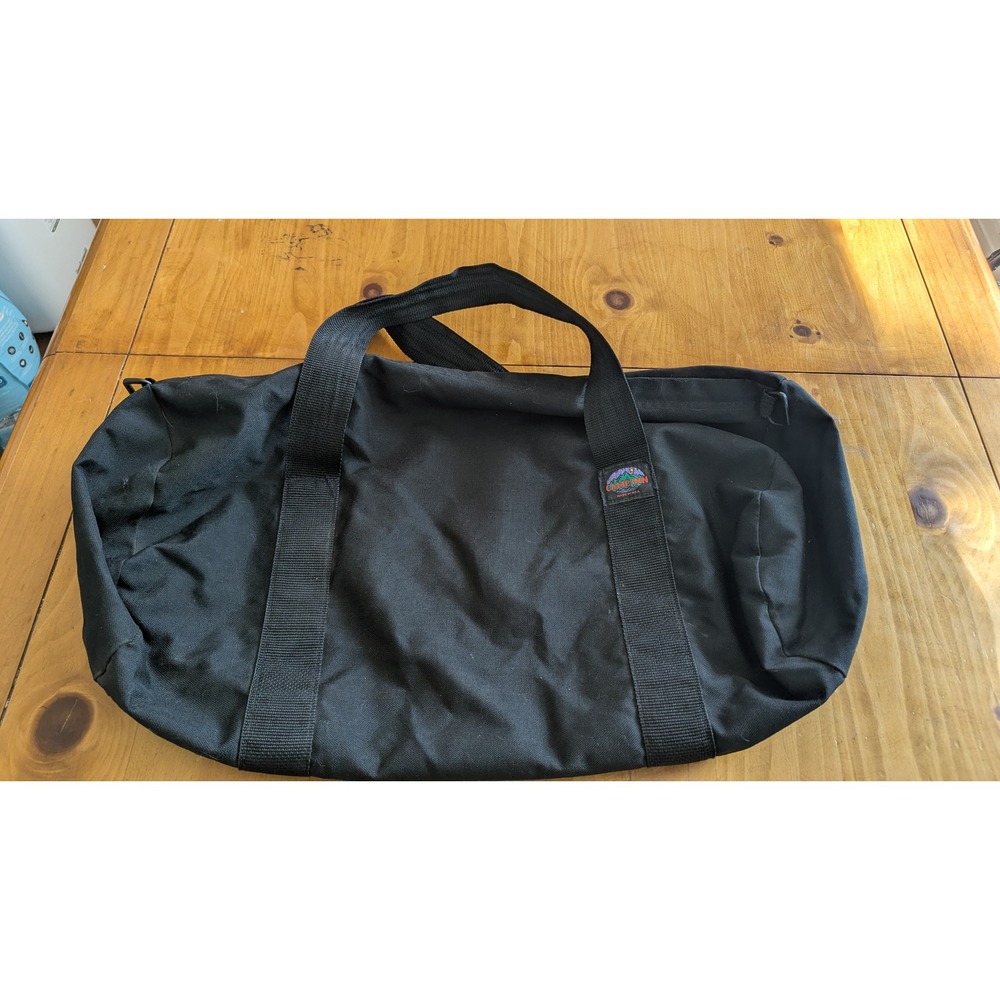Camp Inn Vintage Black Nylon Duffle Bag No 686 Made in USA Cerf Bros Bag Co 24in